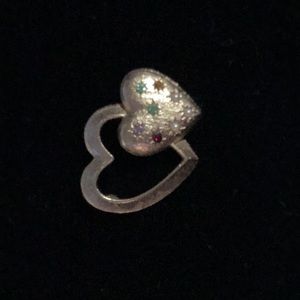 Vintage valentine double heart pin